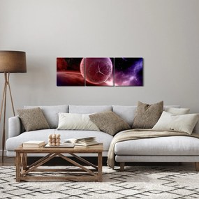Obraz - Planeta (z zegarem) (90x30 cm)