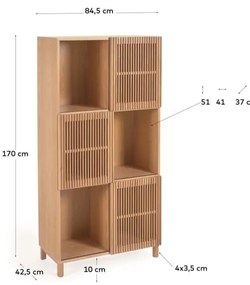 Regał w dekorze dębu z drzwiami przesuwnymi 85x170 cm Beyla – Kave Home