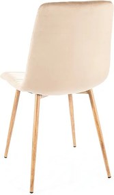 Beżowe aksamitne krzesło do jadalni MILA D