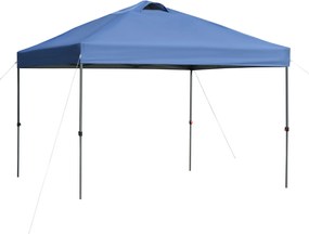 Outsunny Pawilon ogrodowy, składany pawilon, namiot festynowy, namiot ogrodowy w zestawie z kołkami i linami, tkanina Oxford, 2,95 x 2,95 x 2,64 m, Niebieski