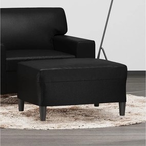 Czarny Podnóżek 70x55x41 cm z Wytrzymałej i Nowoczesnej Skóry Ekologicznej