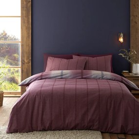 Ciemnoróżowa flanelowa pościel dwuosobowa 230x220 cm Melrose Tweed Check – Catherine Lansfield