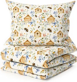 PrzytulneMieszkanie.pl PrzytulneMieszkanie.pl Bawełniana pościel WOODEN HOUSES POLY kolorowa Rozmiar pościeli: 2 szt 70 x 90 cm | 200 x 220 cm