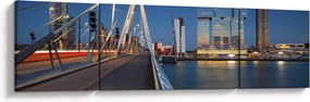 Obraz - Zmierzch w Rotterdamie, Holandia (170x50 cm)