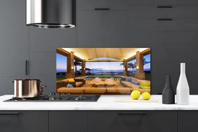 Szkło do Kuchni na Ścianę Słoneczne Patio Pod Palmami