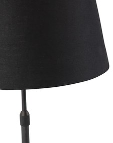 Lampa stołowa regulowana czarna klosz bawełniany czarny 35cm - Parte Nowoczesny Oswietlenie wewnetrzne