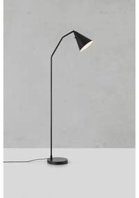Czarna lampa stojąca LED ze ściemniaczem z metalowym kloszem (wysokość 144 cm) Funil – Markslöjd