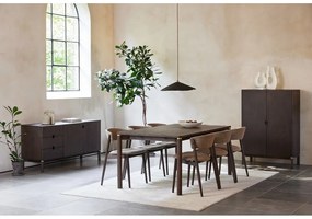 Ciemnobrązowa niska komoda w dekorze dębu 160x73 cm Arun – Unique Furniture
