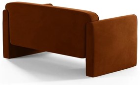 Aksamitna sofa w kolorze terakoty 140 cm Abby – Micadoni