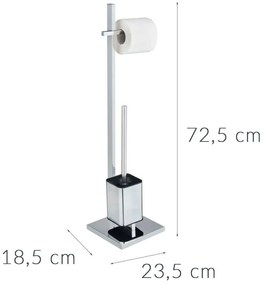 Stojak na papier toaletowy i szczotkę QUADRO do WC - 2 w 1, WENKO