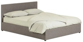 Szare tapicerowane łóżko dwuosobowe ze schowkiem i stelażem 180x200 cm Nahiri – Kave Home