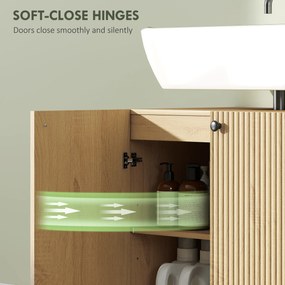 HOMCOM Szafka podumywalkowa do łazienki, 3-stopniowa półka, kółka, drewno