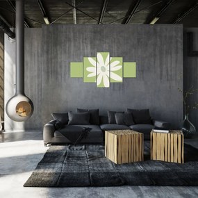 Obraz - Hipisi, zielone kwiaty N⁰2 (125x70 cm)
