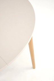 Stół Okrągły rozkładany 102-142x102x75 cm płyta kaszmir/naturalny PIVOT