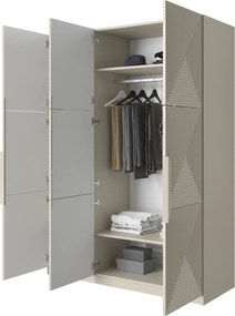 Szafa Asha 150 cm z metalowymi uchwytami - kaszmir / kaszmirowe uchwyty