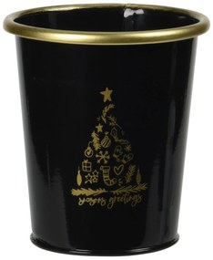 Metalowe wiaderko świąteczne, czarne