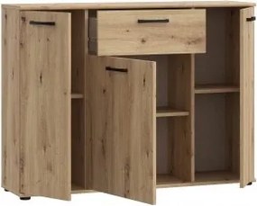 Trzydrzwiowa komoda z szufladą Niko 35-D78 dąb Artisan