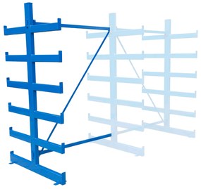 Regał wspornikowy dodatkowy, dwustronny, 2000 x 1330 x 1144 mm, 6 półek