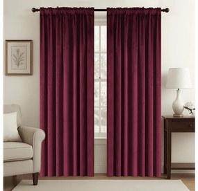 Zasłona zaciemniająca VELVET 140x250 cm, bordowa Zawieszanie: Metalowe pierścienie