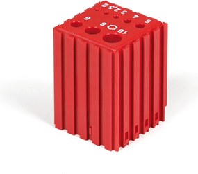 Pudełko plastikowe do przechowywania kluczy sześciokątnych 2-10 mm, moduł 5x5, 8 gniazd, kolor czerwony