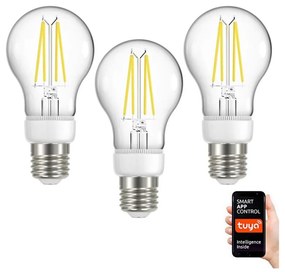 Immax NEO 07713C-SET 3x LED Ściemniana żarówka NEO LITE E27/7W/230V Wi-Fi Tuya