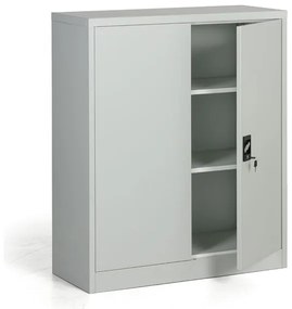 Metalowa szafa, demontowana, 2 półki, 950 x 1150 x 400 mm, szara
