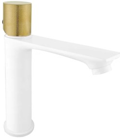 Mexen Royo One bateria umywalkowa, biała/złota - 72201-25