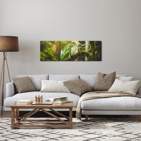 Obraz kameleona (z zegarem) (90x30 cm)