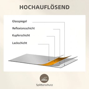 HOMCOM Lustro ścienne, dekoracyjne lustro z metalową ramą, czarne paski, wielowarstwowe szkło, 50B x 2T x 110H cm | Aosom PL