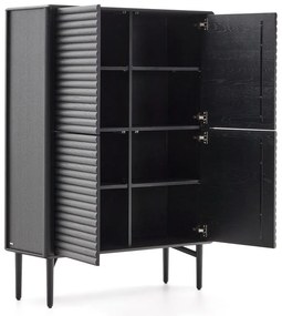 Czarna szafka w dekorze dębu 104,5x144x40 cm Lenon – Kave Home