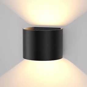 NETTLIFE Zewnętrzna lampa ścienna LED kinkiet wewnętrzne zewnętrzne kinkiety czarny up niski mur 5W IP65 wodoodporny 3000K ciepły biały