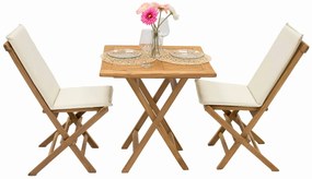 Zestaw ogrodowy z drewna tekowego FOXI BALKON II. 1 + 2 (poduszki GRATIS)
