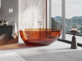 Mexen Glass wanna wolnostojąca transparentna 170 x 85 cm, earth, korek chrom - 58061708505
