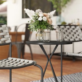 Outsunny Zestaw mebli ogrodowych z polirattanu, Lounge Balkonowe dla 2 osób, 3-częściowy 2 Krzesła, Stół Szary