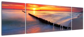 Obraz - Sunset, Baltic Sea, Poland (170x50 cm)