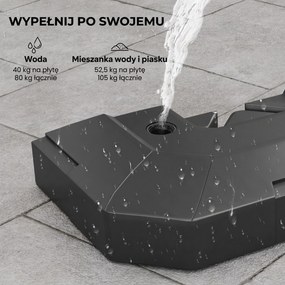 Outsunny Stojak do parasola 2-częściowy wodoodporny obciążnik, stojak do parasola bocznego | Aosom PL