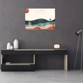 Obraz - Ilustrowany krajobraz (70x50 cm)