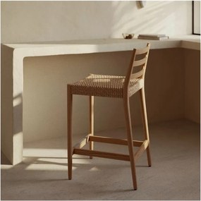 Hoker z litego drewna dębowego w naturalnym kolorze (wysokość siedziska 65 cm) Analy – Kave Home