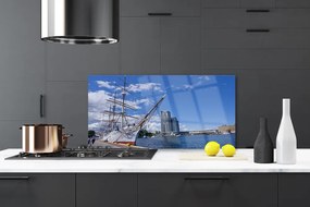 Panel nad blat kuchenny Portowa Panorama z Łodzią