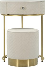 Stolik Nocny VKH755, Beżowy, 52x52x70 cm, Kendra Home