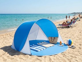 Samorozkładający się namiot plażowy SUNSHADE 190x120 cm, niebiesko/biały