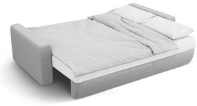 Jasnoszara rozkładana sofa ze schowkiem 238 cm Belfast – Cosmopolitan Design