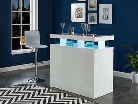 Szafka barowa z oświetleniem LED z MDF w kolorze  białym lakierowanym - FABIO II