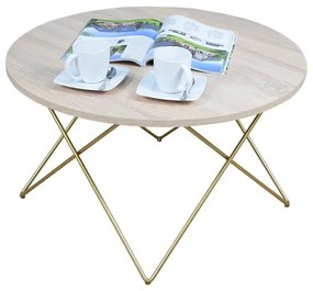 Stolik kawowy glamour dąb sonoma  - Noemi 3X