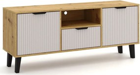 Szafka RTV na nóżkach dąb artisan + kaszmir D8-E04