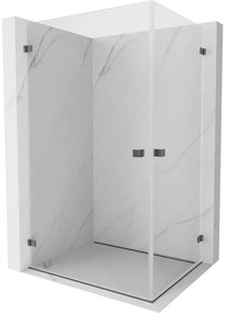 Mexen Lunar-B Duo kabina prysznicowa uchylna 95 x 80 cm, transparent, gun gray szczotkowany - 832-095L-080P-66-00