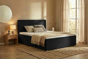 Łóżko TONY 180x200 cm Czarny Z materacem