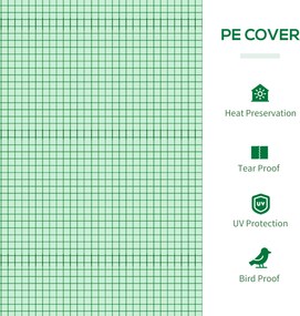 Outsunny Szklarnia foliowa z oknem, tunel ogrodowy z ochroną UV, szklarnia na pomidory, inspekt, do ogrodu, balkonu, 180 x 92 x 92 cm, zielony