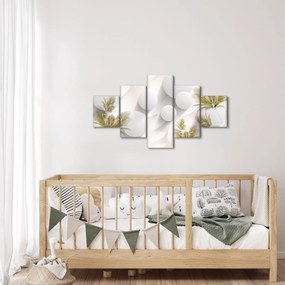 Obraz - 3D koła z kwiatami (125x70 cm)