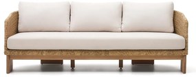 Beżowo-naturalny sofa ogrodowa z imitacji rattanu Xoriguer – Kave Home